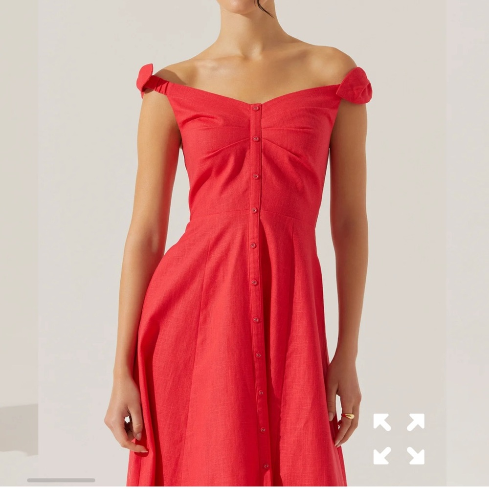 NWOT ASTR The Label | Charelin Linen Off Shoulder Dress